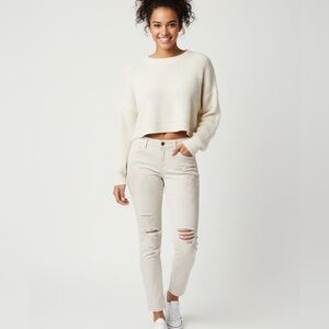American Eagle Outfitters Cream Skinny Jeans